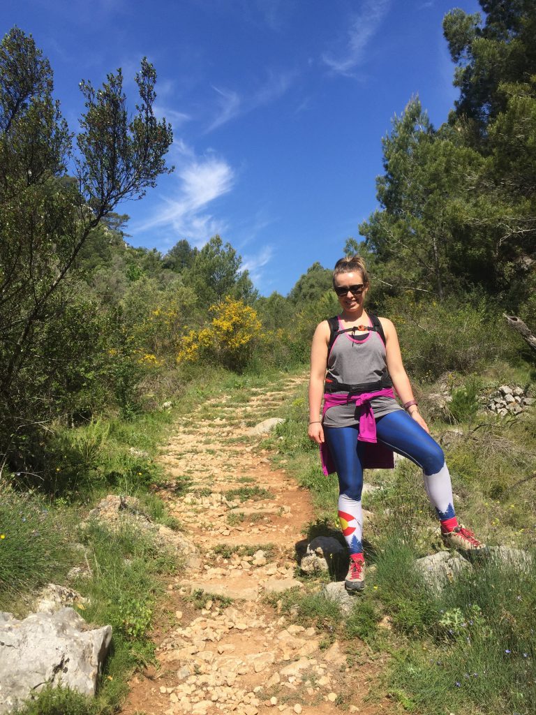 hiking in Spain sporting my Colorado Threads leggings