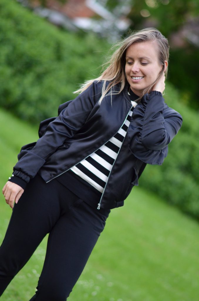 ruffled sleeves and stripes - layering for the summer - jacket and jumper from Zara