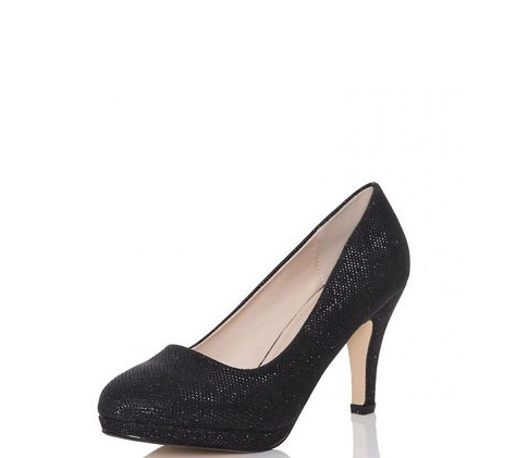 cute holiday shoes - black pumps with glitter