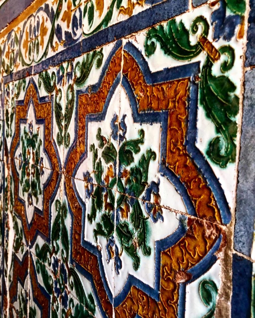 wall decorations in the Alhambra, in Granada, Spain