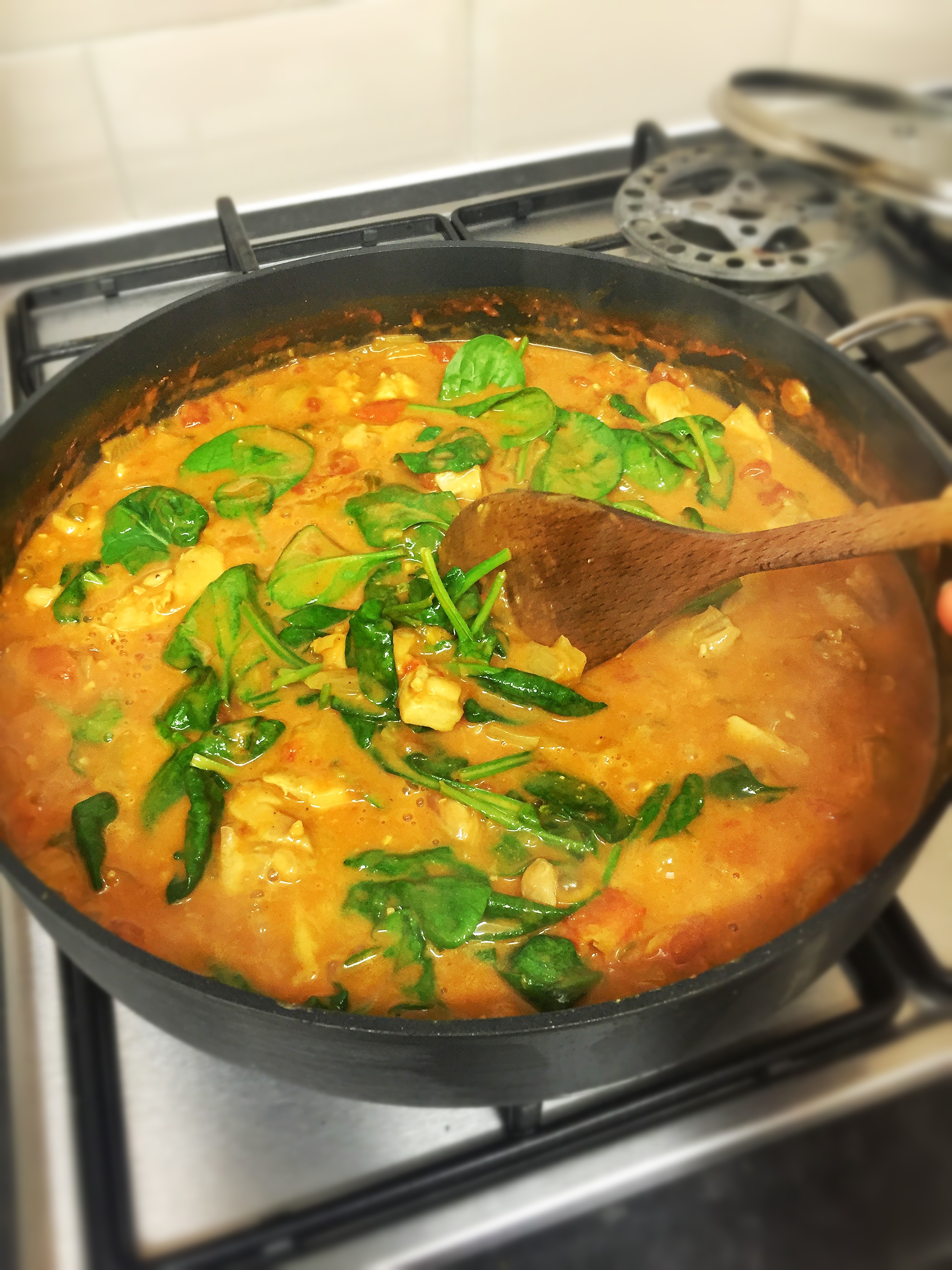 curry and spinach