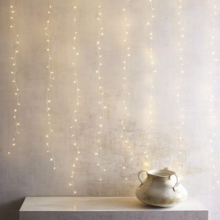 string lights and minimalist decor
