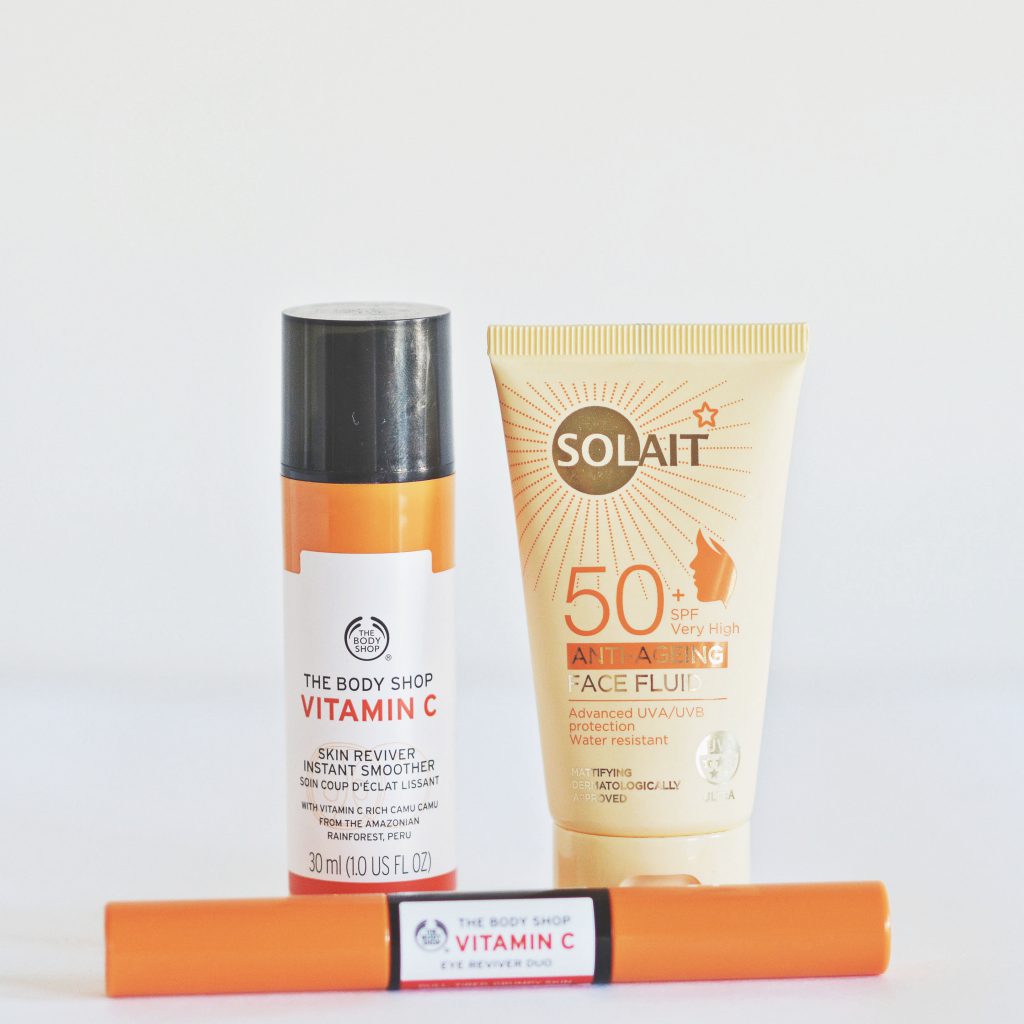 Summer Skin Care - Solait Sunscreen and The Body Shop Vitamin C Line
