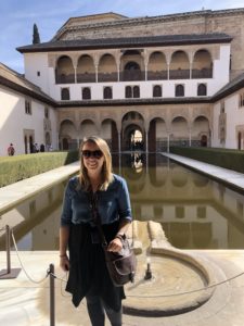 Standing in front of the pools, Alhambra
